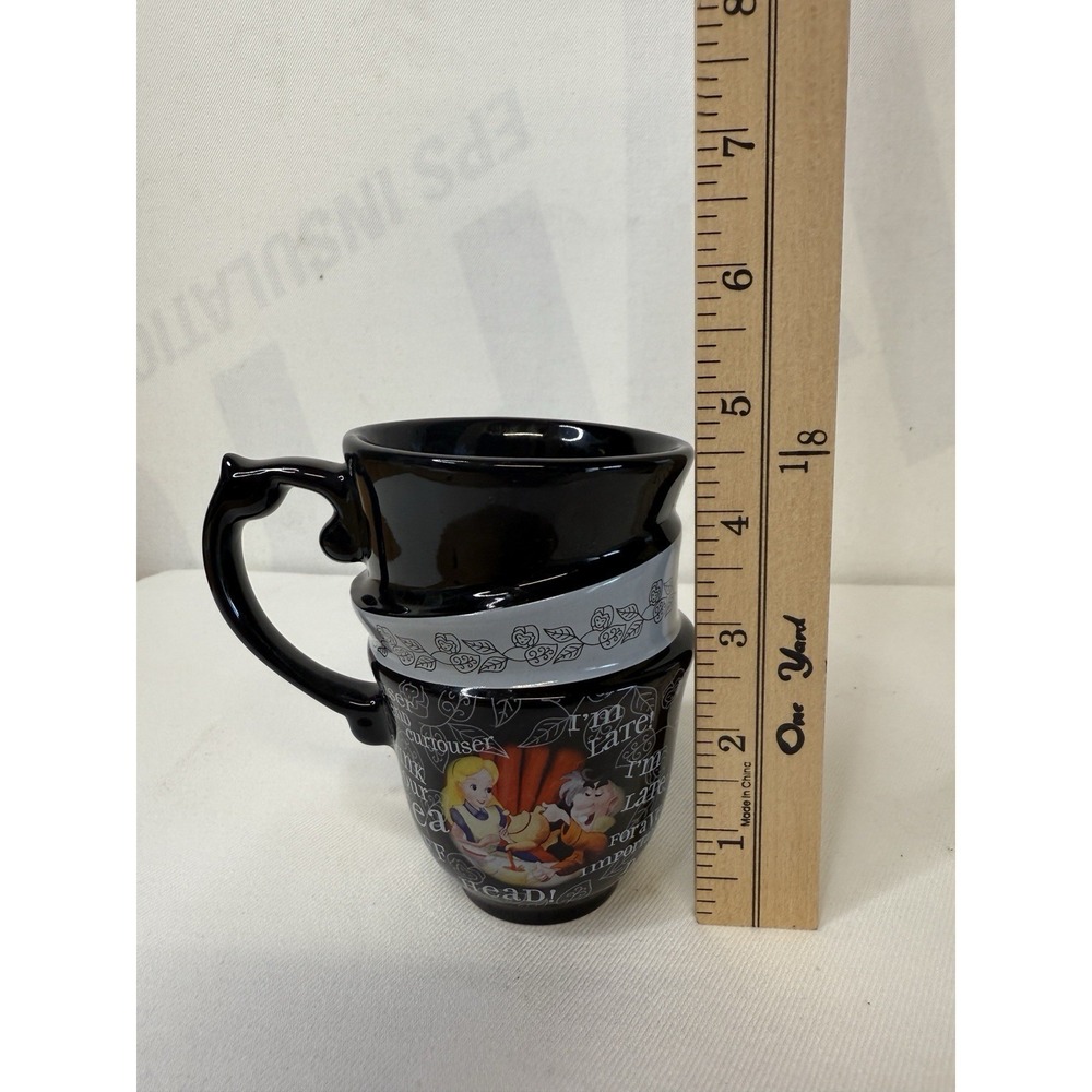 DISNEY Parks ALICE IN WONDERLAND Triple Stacked MAD HATTER Coffee MUG Tea CUP - Picture 3 of 4